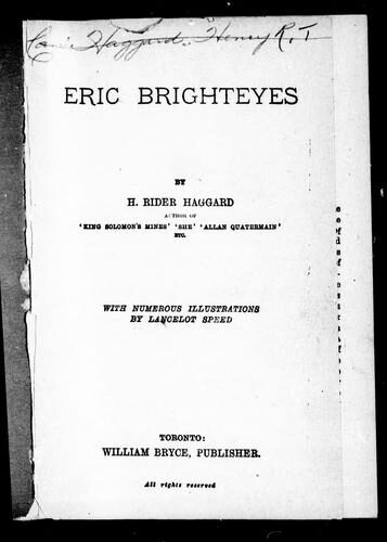 The cover of Eric Brighteyes