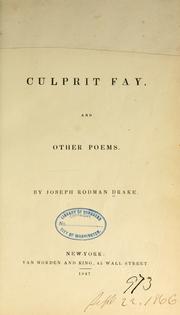 The cover of The Culprit Fay, and Other Poems