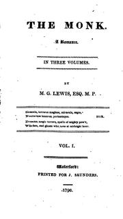 The cover of The Monk